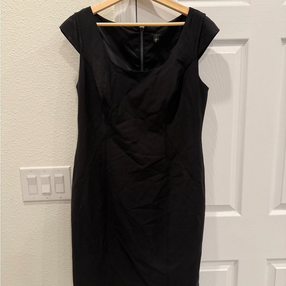 Ann Taylor Black Cap-Sleeve Sheath Dress
